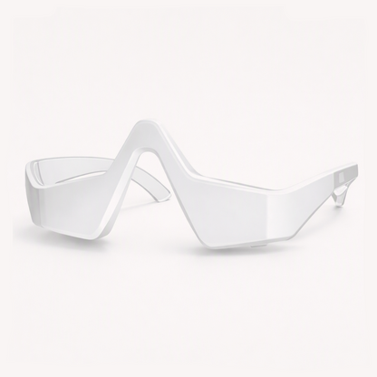 AuraEye Pro red light therapy glasses for under-eye rejuvenation, designed to reduce dark circles, puffiness, and fine lines.